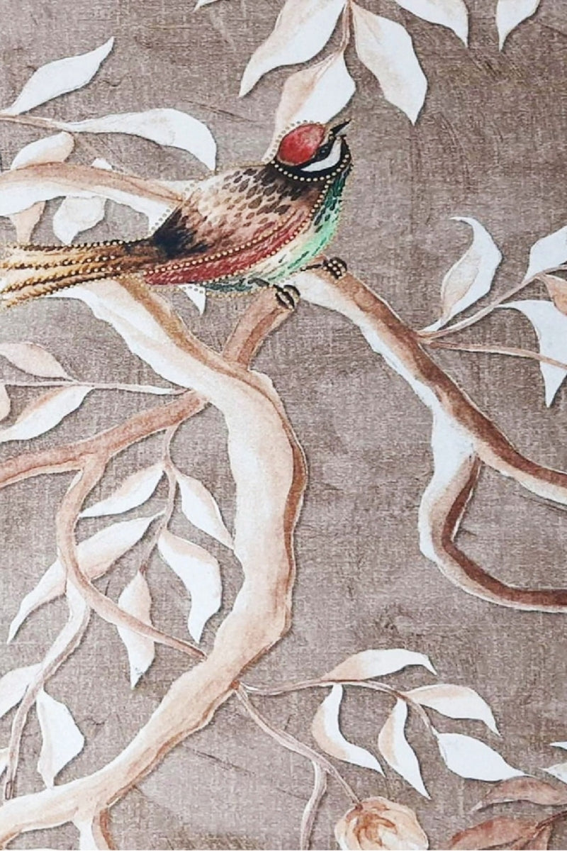 Mocking Bird Printed Fabric Wallpaper