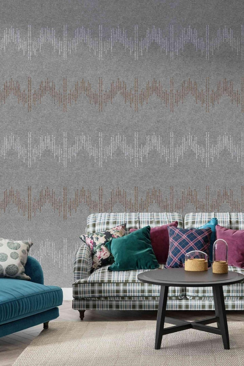 Sheen Grey Rhinestone Fabric Wallcovering