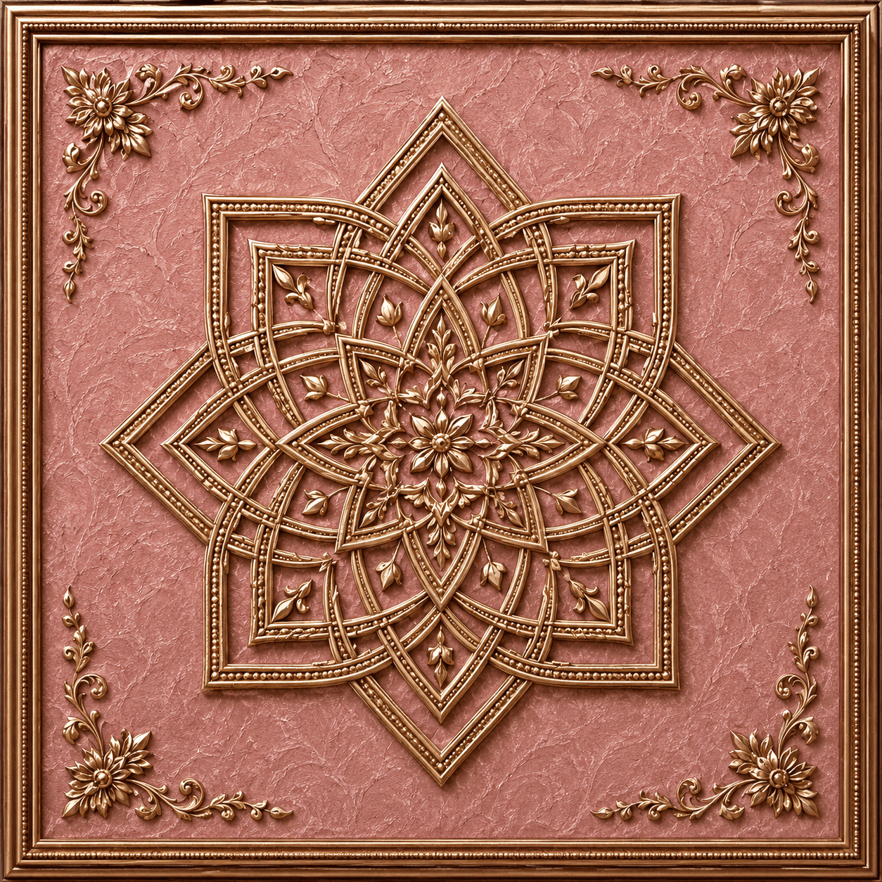 8-Pointed Islamic Star Mandala (Khatam motif) Velvet Embroidery Art