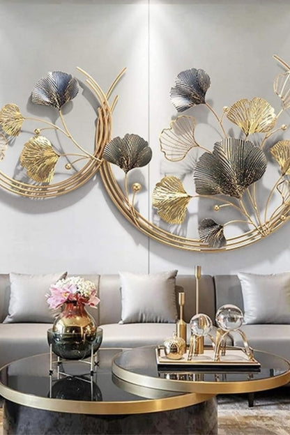 Gikango Sphere Iron With Gold-Tone Glossy Powder Coated Multicolor Wall Art
