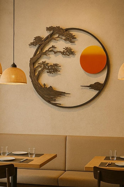 Circle Of Serenity Metal Frames And Led Black & Gold Wall Art