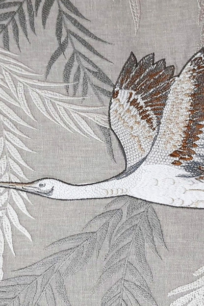 Heron Embroidered Fabric Wallcovering