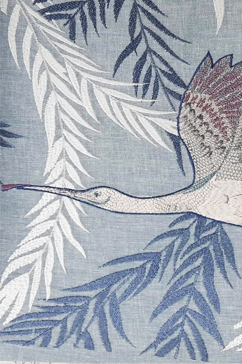 Heron Embroidered Fabric Wallcovering