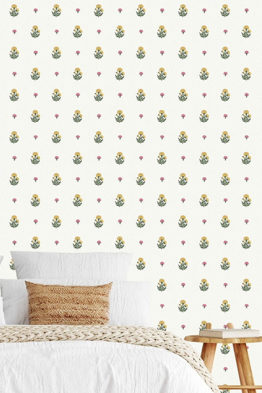 Petite Blossom Trellis Wallpaper