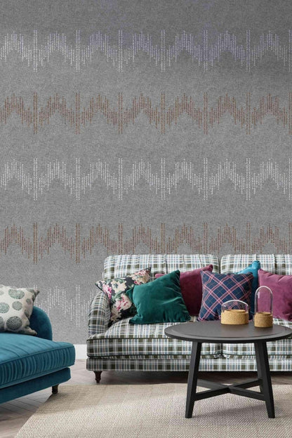 Sheen Grey Rhinestone Fabric Wallcovening