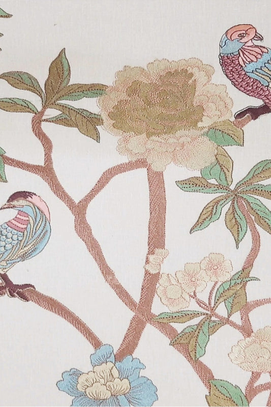 Rosella Embroiderd Fabric Wallcovering