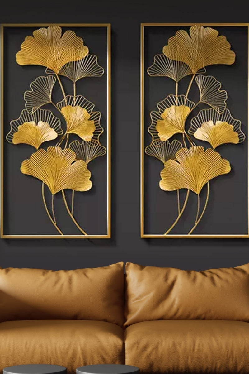 Ginkgo Sonata Wrought Iron & Metal Gold Wall Art