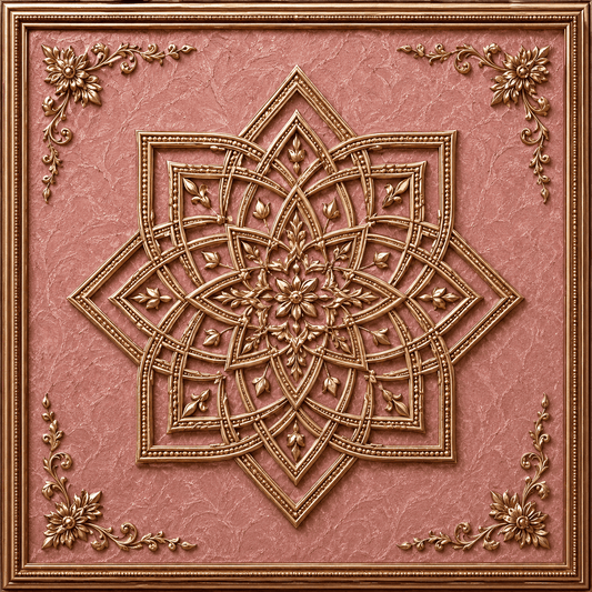 8-Pointed Islamic Star Mandala (Khatam motif) Velvet Embroidery Art