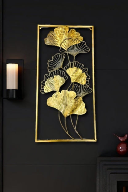 Ginkgo Sonata Wrought Iron & Metal Gold Wall Art