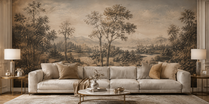 Elegant neutral-toned wallpaper and Wall Arts for bedroom with botanical accentsor 