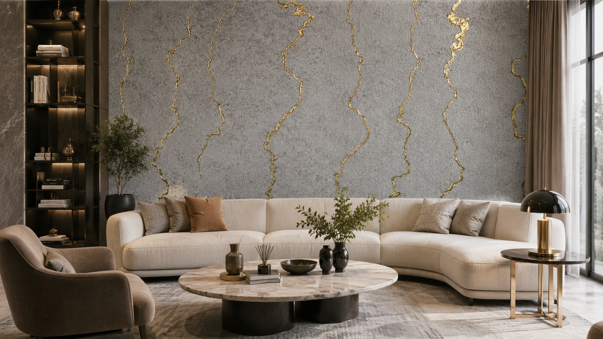 Ivory Timber Grid Wallpaper
