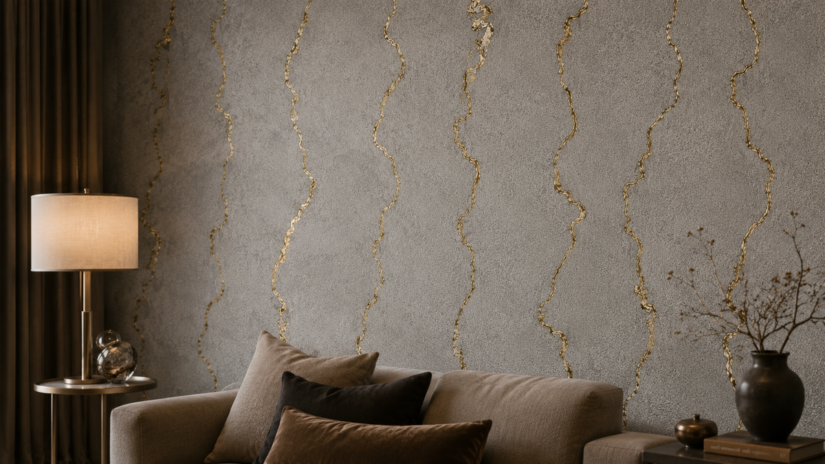 Ivory Timber Grid Wallpaper