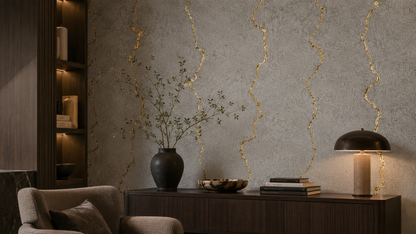 Ivory Timber Grid Wallpaper