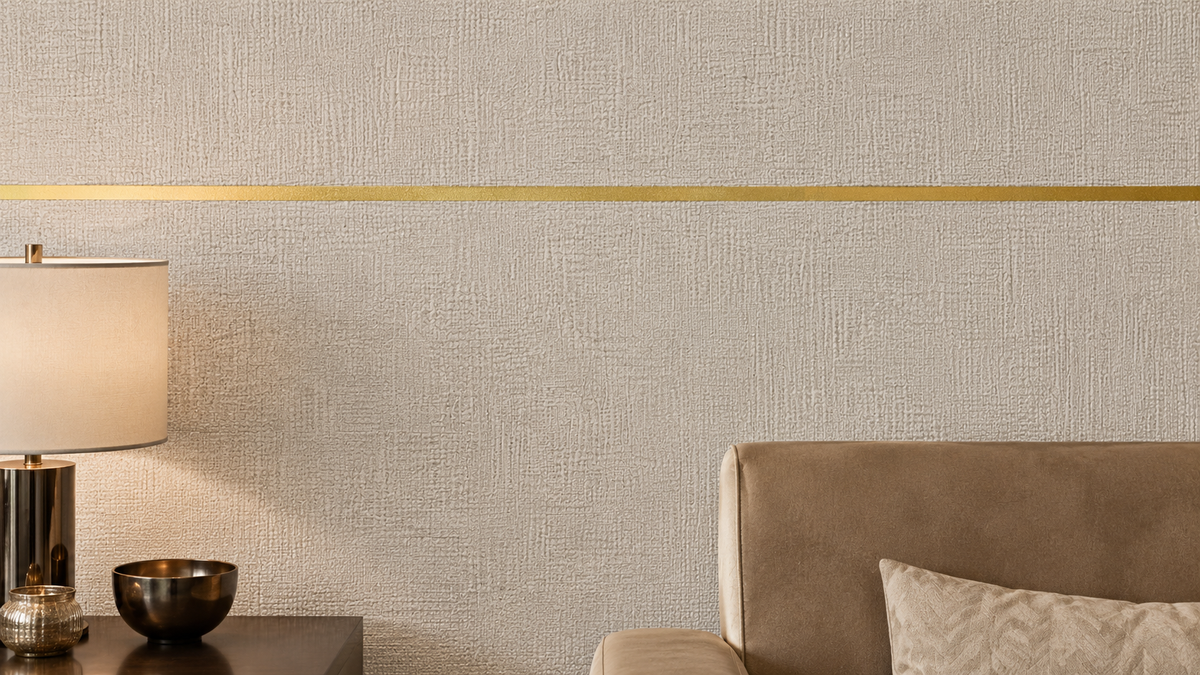 Golden Frame Linen Wallpaper