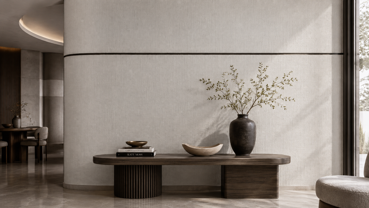 Golden Frame Linen Wallpaper