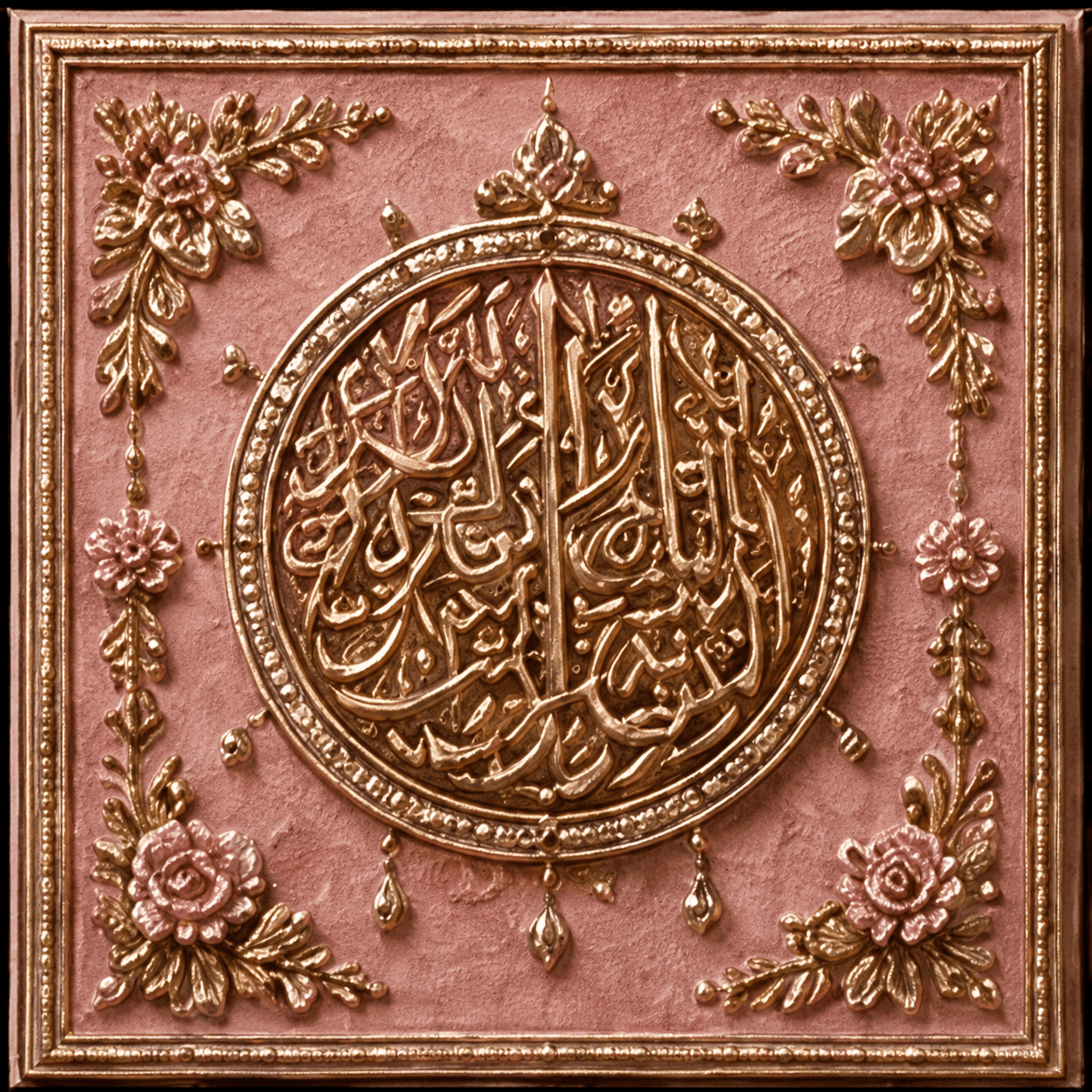 Circular Islamic Calligraphy Mandala Framed Wall Art