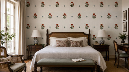 Petite Blossom Trellis Wallpaper