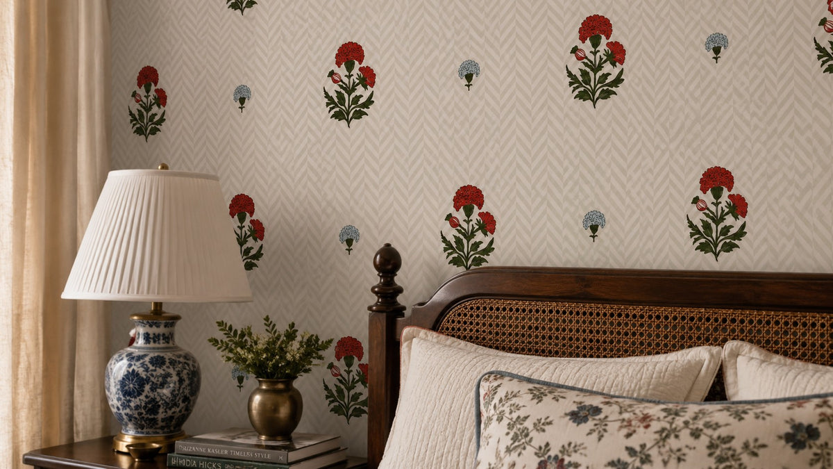 Petite Blossom Trellis Wallpaper