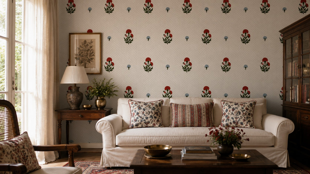 Petite Blossom Trellis Wallpaper