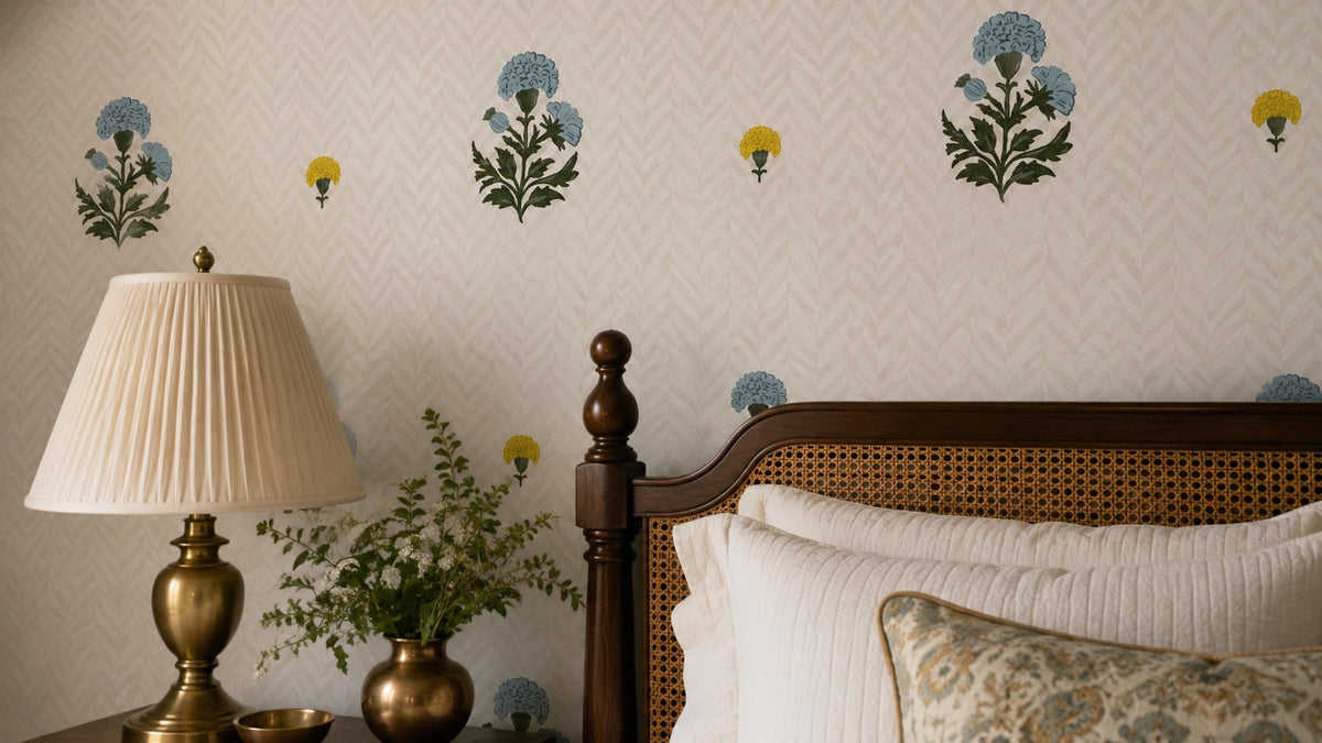 Petite Blossom Trellis Wallpaper