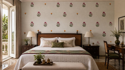 Petite Blossom Trellis Wallpaper