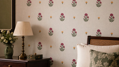 Petite Blossom Trellis Wallpaper