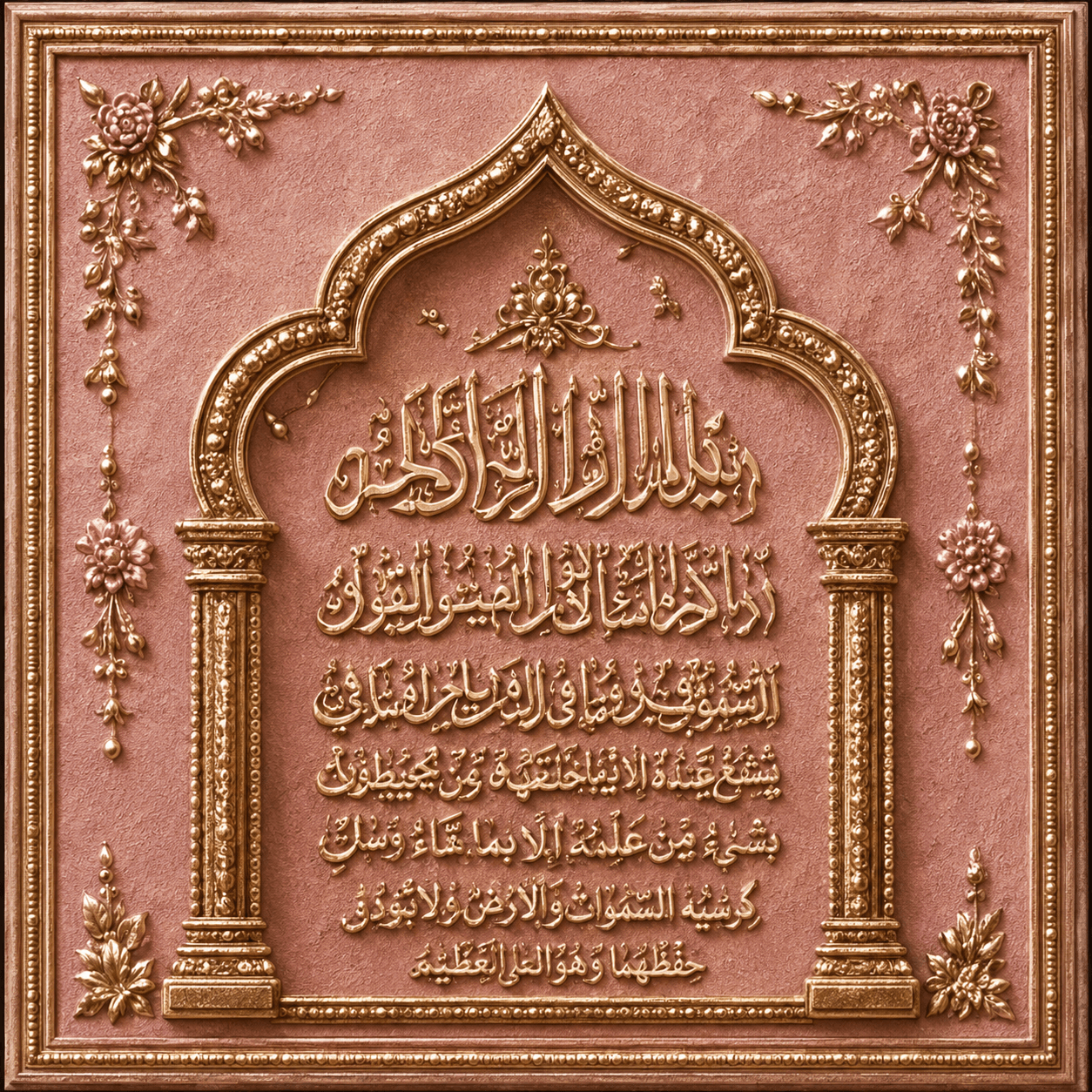Islamic Arch Mehrab Calligraphy Panel Framed Wall Art