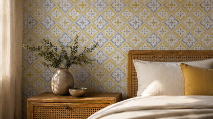 Ivory Diamond Weave Wallpaper