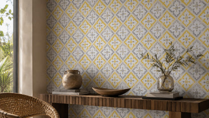 Ivory Diamond Weave Wallpaper