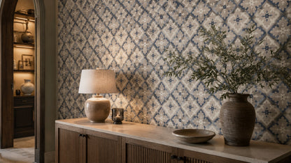 Ivory Diamond Weave Wallpaper