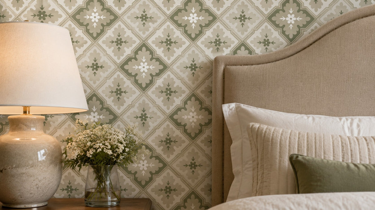 Ivory Diamond Weave Wallpaper