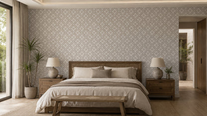 Ivory Diamond Weave Wallpaper