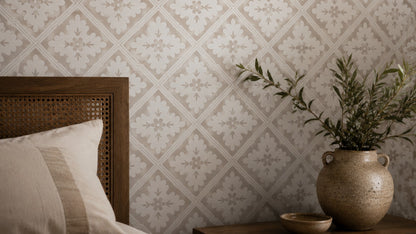 Ivory Diamond Weave Wallpaper