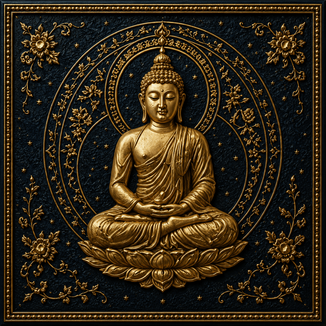 Lord Buddha Meditation Embroidery Wall Art