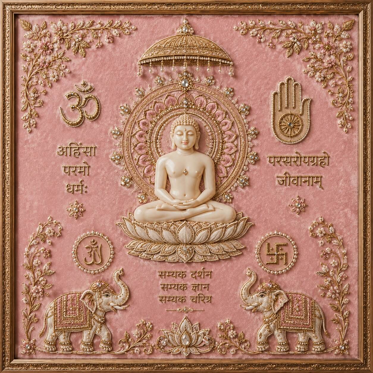 Lord Mahavira Divine Blessings Framed Wall Art