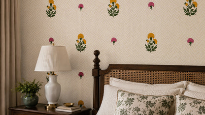Petite Blossom Trellis Wallpaper