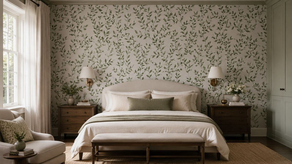 Sage Meadow Sprigs Wallpaper