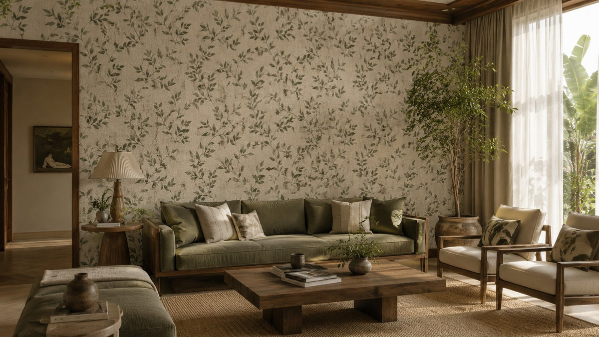 Sage Meadow Sprigs Wallpaper