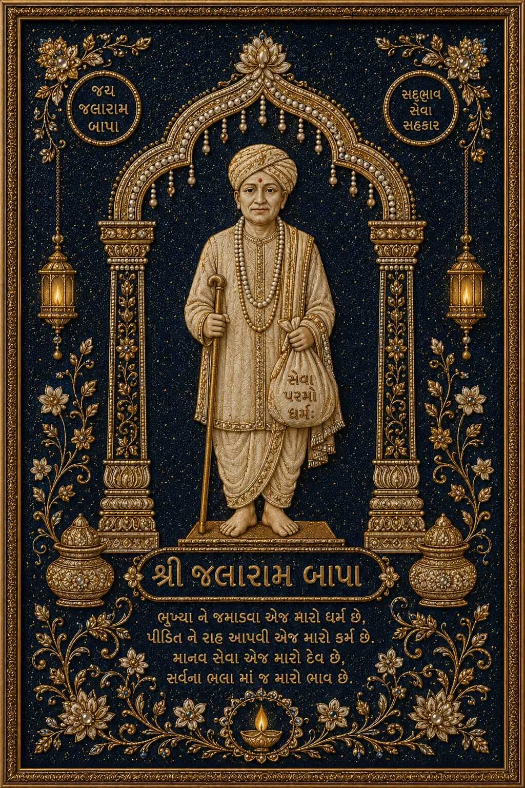 Shree Jalaram Bapa Embroidery Art