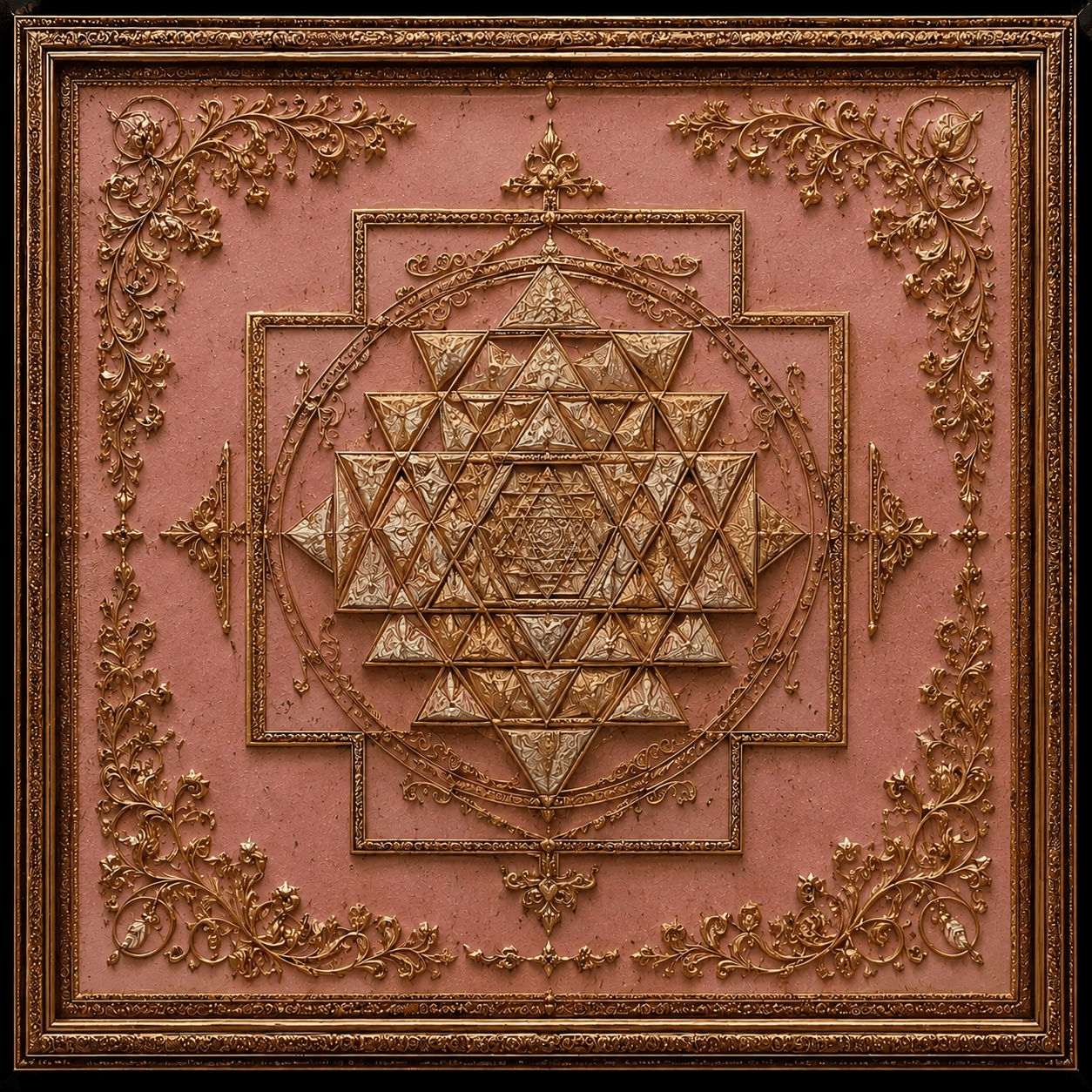 Shree Yantra Sacred Cosmic Geometry Framed Wall Art