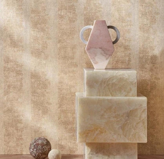 Wallpaper sample presentation for 'Zumaira' by Artisan Paints, showing a textured beige marble-patterned wallpaper on the left and a color swatch selection panel on the right.